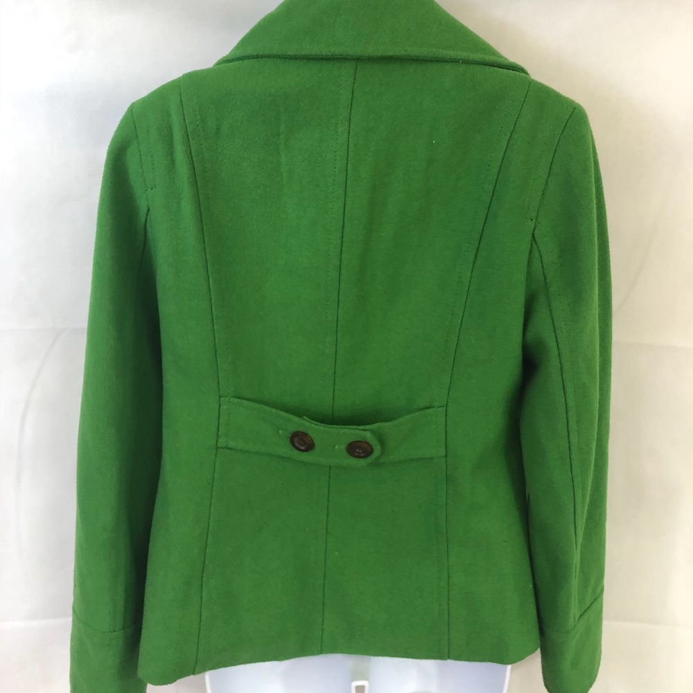 Old Navy S M green pea coat  button up down - Picture 4 of 7